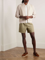 Linen Drawstring Bermuda Shorts