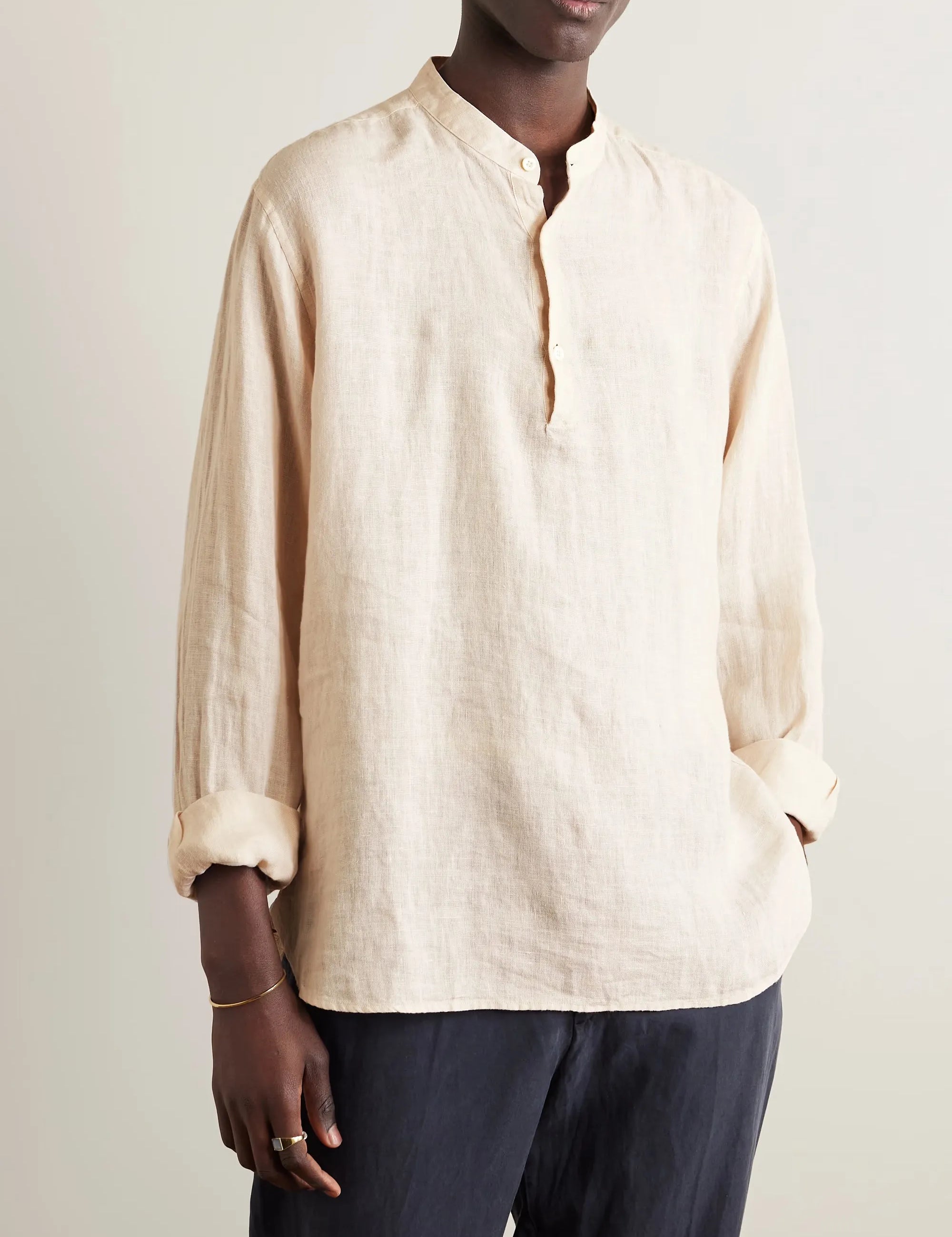 Half-Placket Linen Shirt
