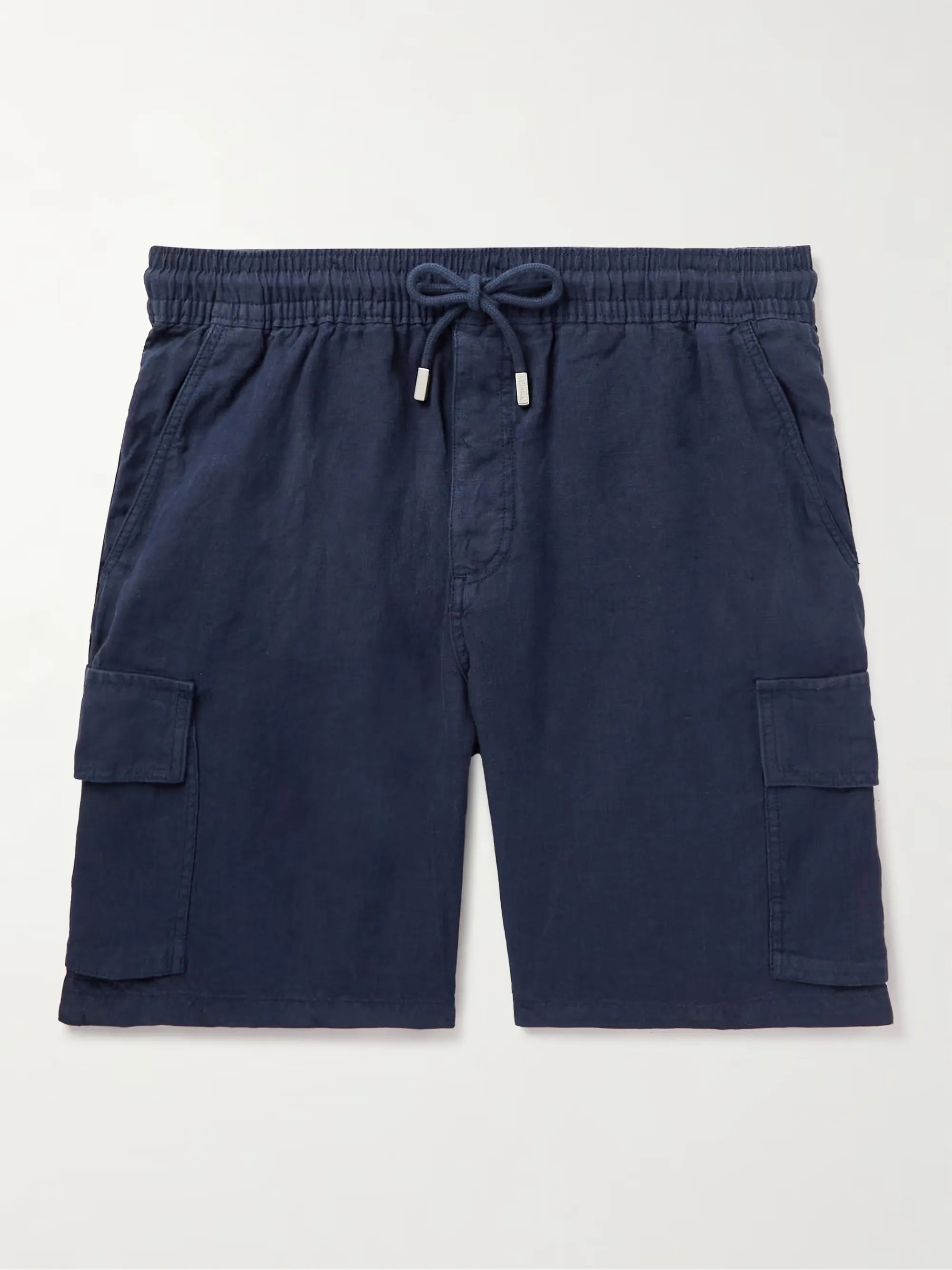 Straight-Leg Linen Drawstring Cargo Shorts