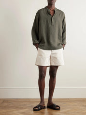 Half-Placket Linen Shirt