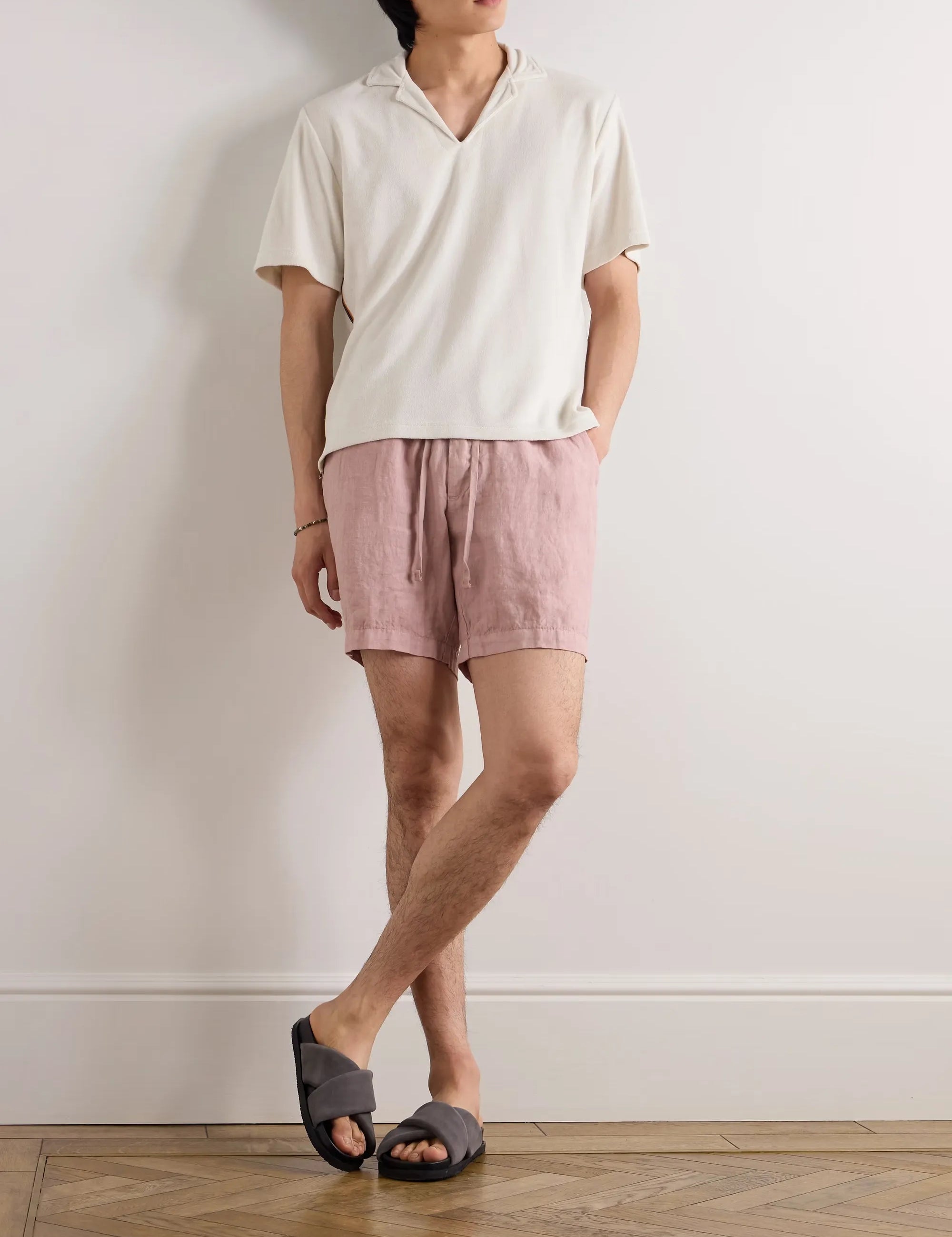Samuel Straight-Leg Linen Drawstring Shorts