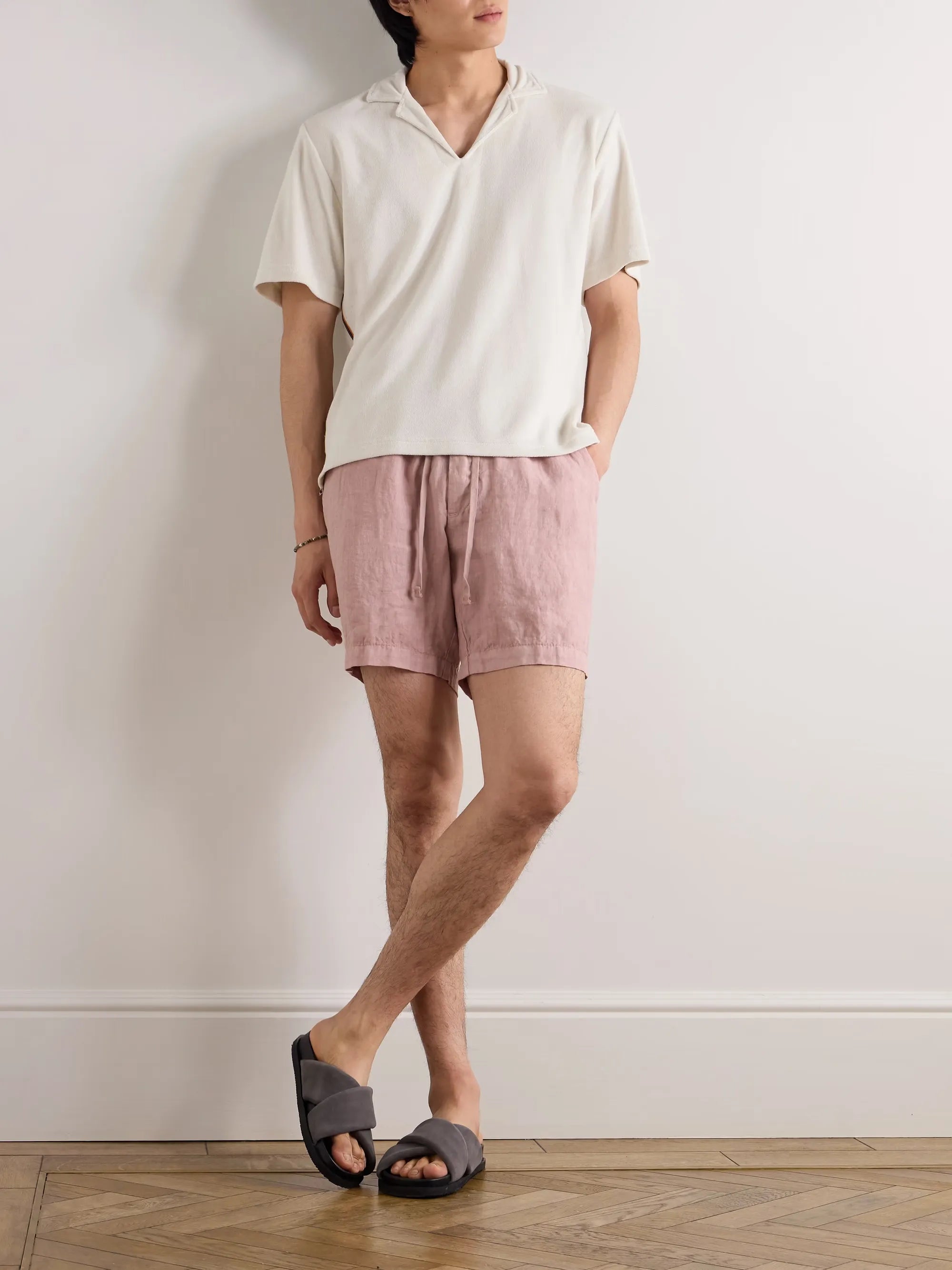 Samuel Straight-Leg Linen Drawstring Shorts