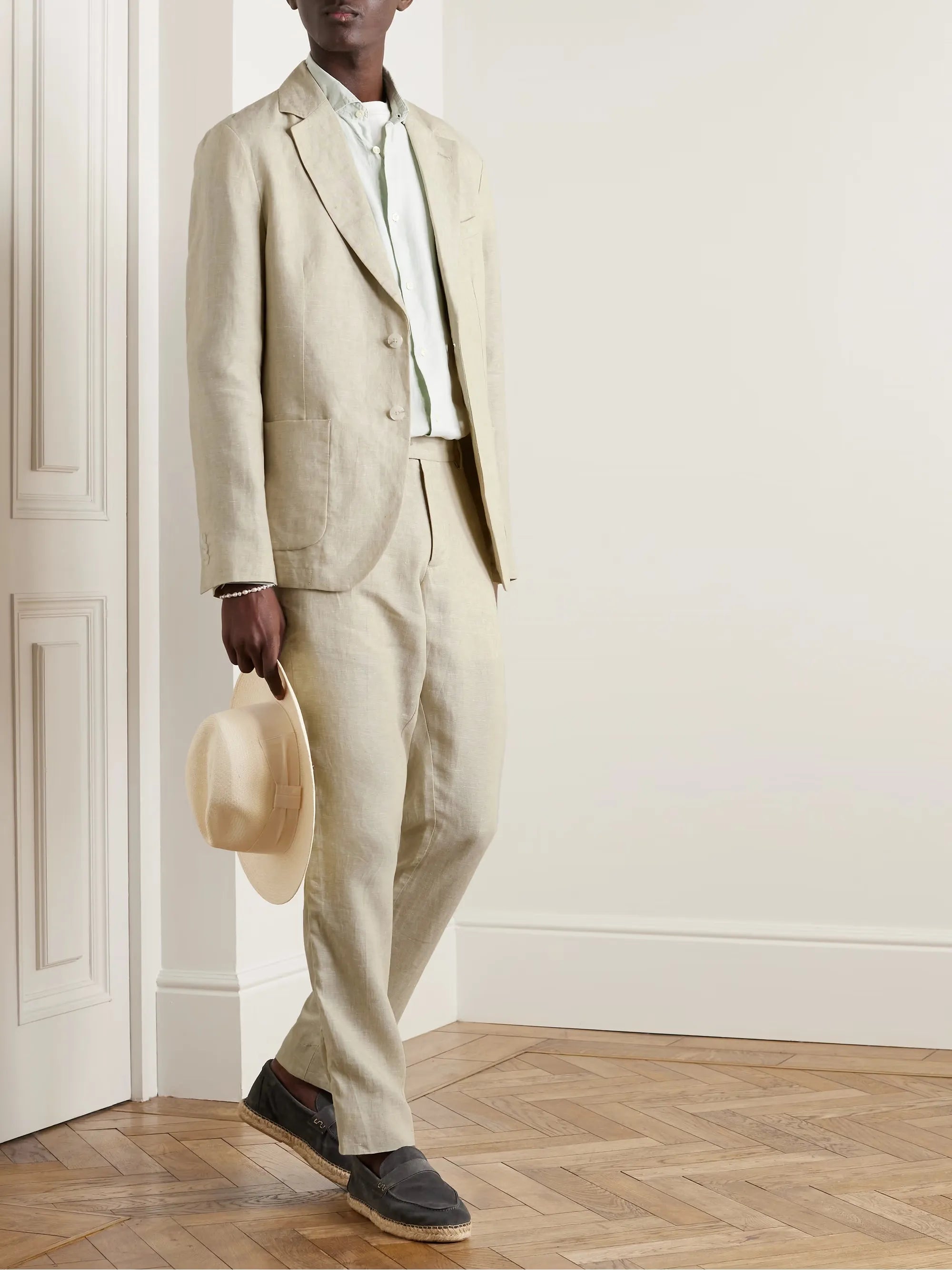 Affonso Tapered Linen Suit Trousers