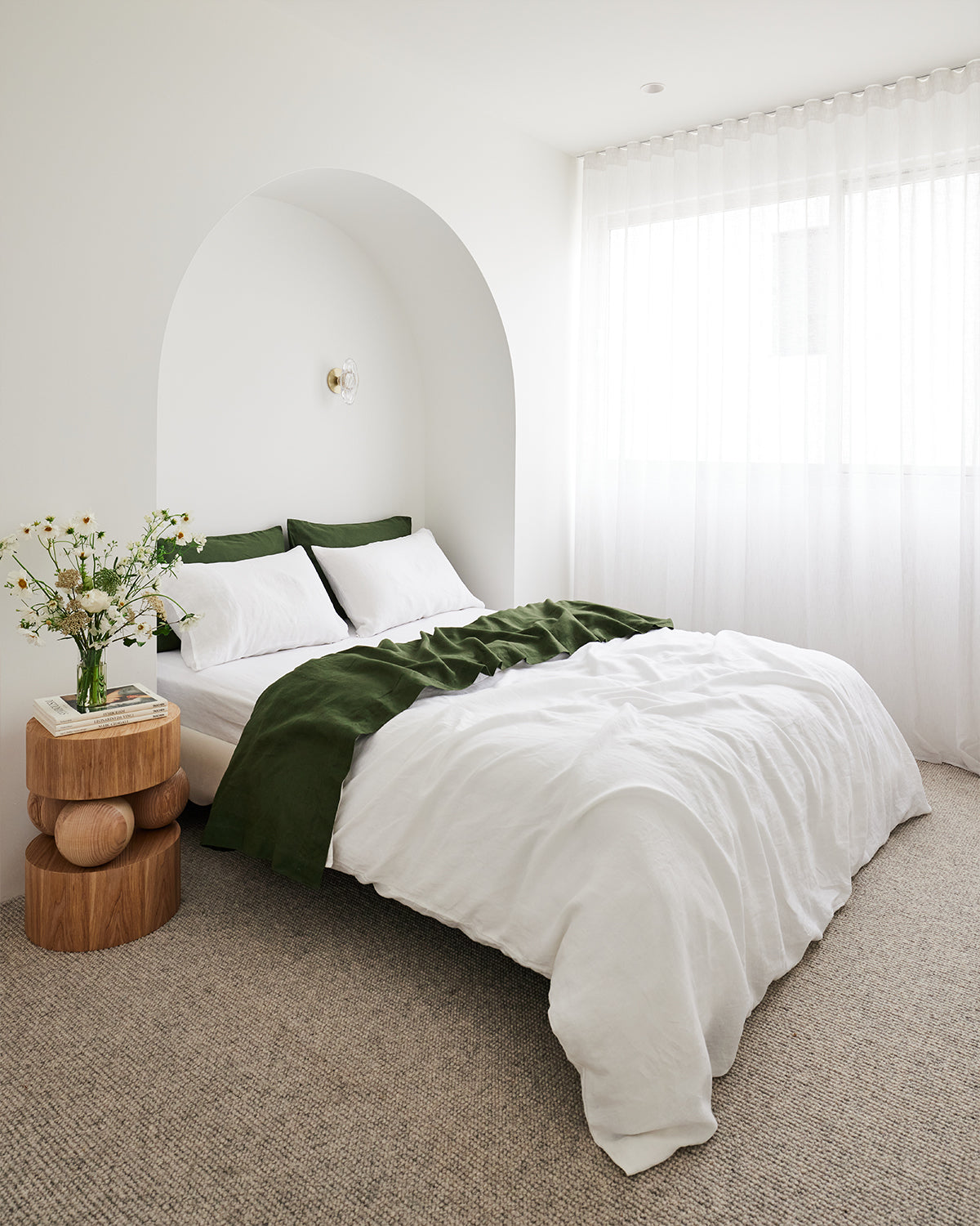 Olive 100% Flax Linen Pillowcases (Set 2 pieces)