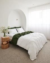 Olive 100% Flax Linen Pillowcases (Set 2 pieces)