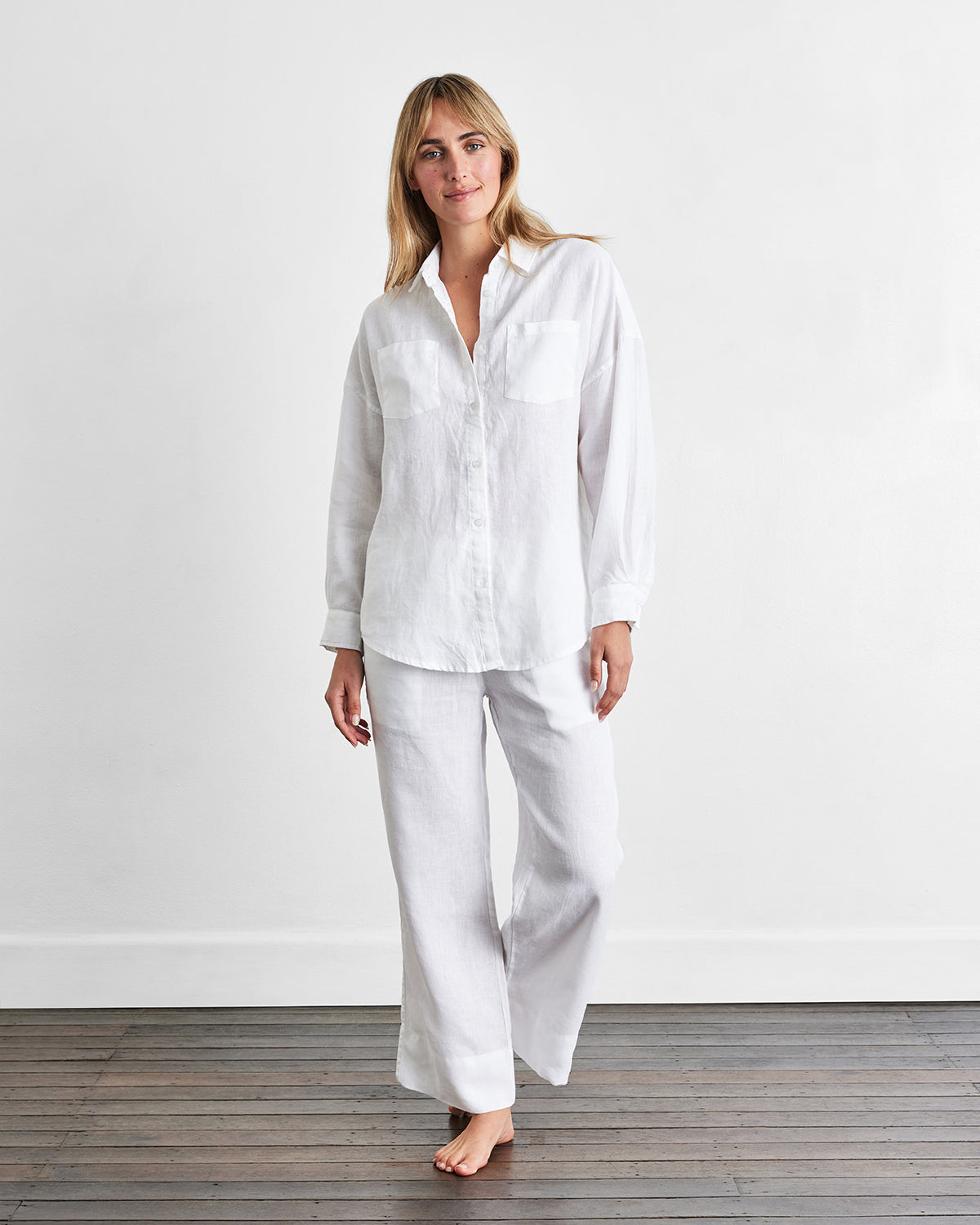 White Long Sleepwear Set