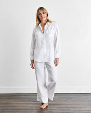 Sleepwear Linen Long Sleeve Shirt