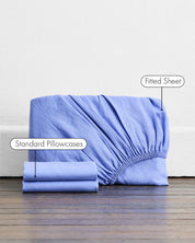 Wildflower 100% French Flax Linen Fitted Sheet Set